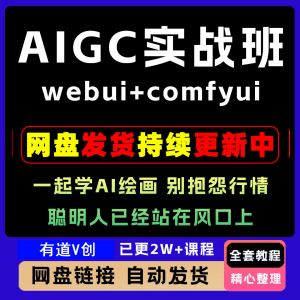 2026 AIGC高级实战班webui+comfyui-起学A1绘画教学视频课程全套-资源虚拟仓库