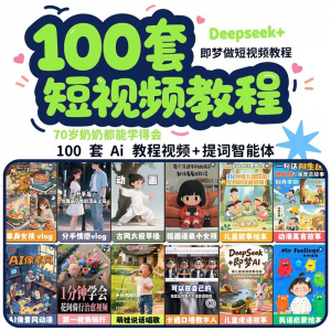 DeepSeek短视频制作教程提示词即梦AI可灵动画剪映豆包动画教程3d-资源虚拟仓库