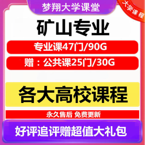 大学矿山专业视频教程矿山机械边坡工程 采矿72门自学课程赠PPT-资源虚拟仓库