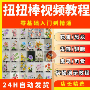 扭扭棒手工教程全套零基础从入门到精通技巧培训学习在线课程视频-资源虚拟仓库