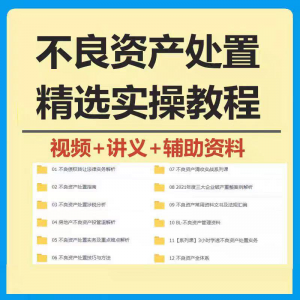 不良资产处置实操教程 不良资产视频 不良资产尽职调查资料-资源虚拟仓库