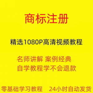 商标注册自己注册视频教程全套从入门到精通技巧培训学习在线课程-资源虚拟仓库