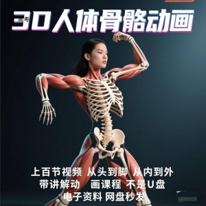 中医人体骨骼肌肉学习3D动态讲解演示视频自学零基础中医人体高考-资源虚拟仓库