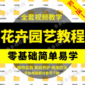 花卉园艺家庭养花盆栽苗圃栽培常识自学视频教程素材资料全套课程-资源虚拟仓库