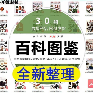 2025自然珍藏图鉴动物植物花卉玉石蘑菇百科图解pdf电子素材高考-资源虚拟仓库