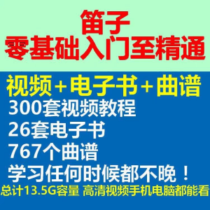 竹笛初学者曲谱入门课程笛零基础视频教学自零基础演奏电子版吹笛-资源虚拟仓库