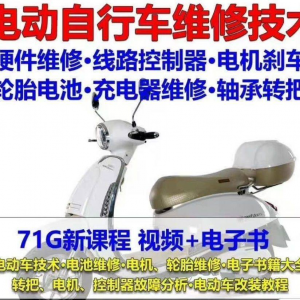 电动车维修视频自学教程零基础学习常见故障保养技术案例讲解大全-资源虚拟仓库