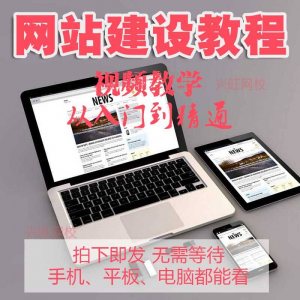 零基础快速网站建设教程 建站教学网站制作视频搭建网页设计课程-资源虚拟仓库