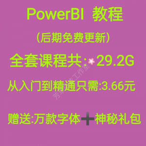 Power bi教程商业数据分析可视化图表建模视频零基础powerbi课程-资源虚拟仓库