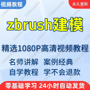 zbrush建模视频教程新手学习小白自学零基础入门精通教学课程全集-资源虚拟仓库